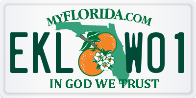 FL license plate EKLW01