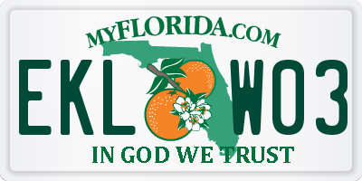 FL license plate EKLW03