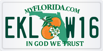 FL license plate EKLW16