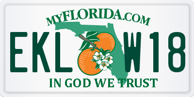 FL license plate EKLW18