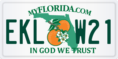 FL license plate EKLW21