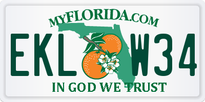 FL license plate EKLW34