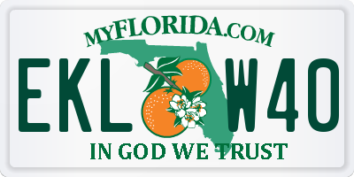 FL license plate EKLW40
