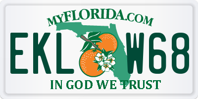 FL license plate EKLW68