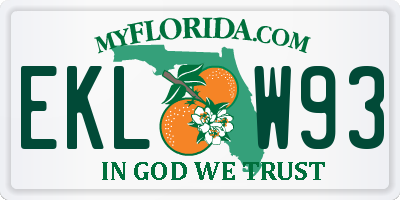 FL license plate EKLW93