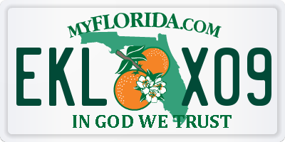 FL license plate EKLX09