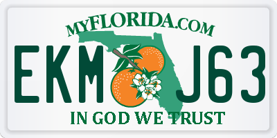 FL license plate EKMJ63