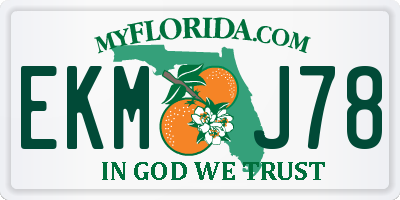 FL license plate EKMJ78