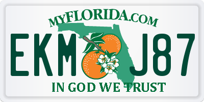 FL license plate EKMJ87