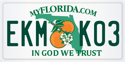 FL license plate EKMK03