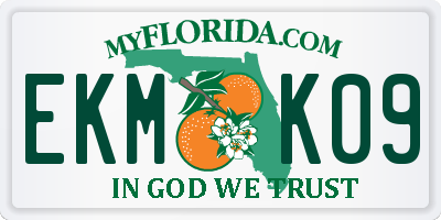 FL license plate EKMK09
