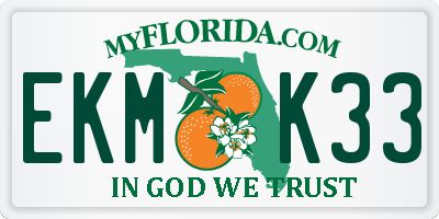 FL license plate EKMK33