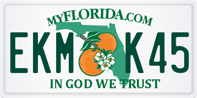 FL license plate EKMK45