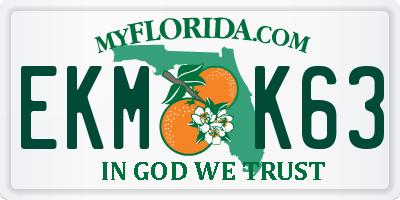 FL license plate EKMK63