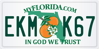 FL license plate EKMK67