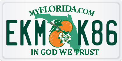 FL license plate EKMK86