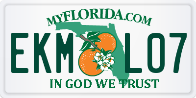 FL license plate EKML07
