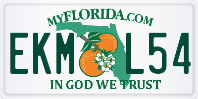 FL license plate EKML54