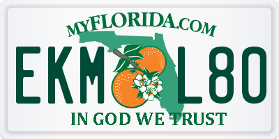FL license plate EKML80
