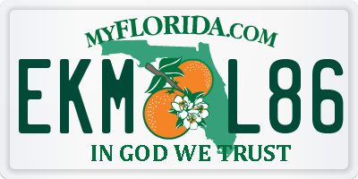 FL license plate EKML86