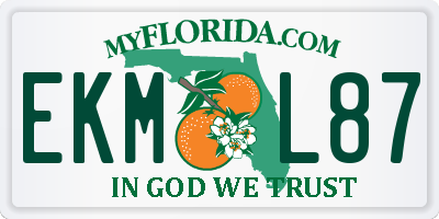 FL license plate EKML87