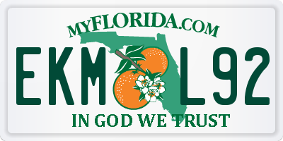 FL license plate EKML92