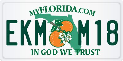 FL license plate EKMM18