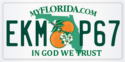 FL license plate EKMP67