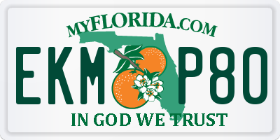 FL license plate EKMP80