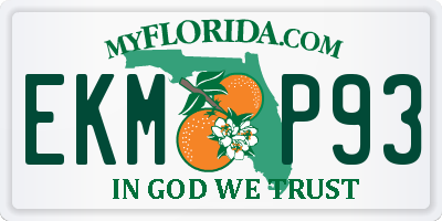 FL license plate EKMP93