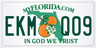 FL license plate EKMQ09