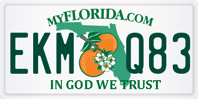 FL license plate EKMQ83