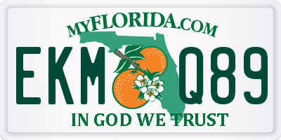 FL license plate EKMQ89