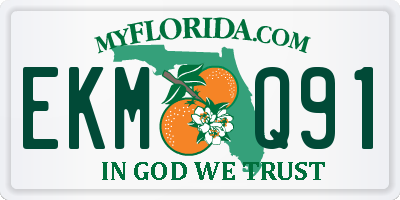 FL license plate EKMQ91