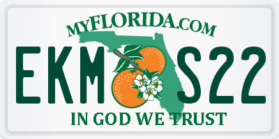 FL license plate EKMS22