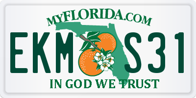 FL license plate EKMS31