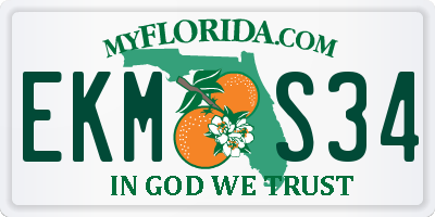 FL license plate EKMS34