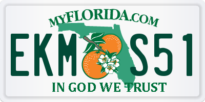FL license plate EKMS51