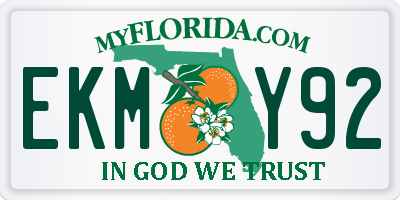 FL license plate EKMY92
