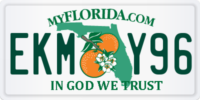 FL license plate EKMY96