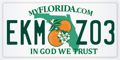 FL license plate EKMZ03