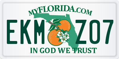 FL license plate EKMZ07