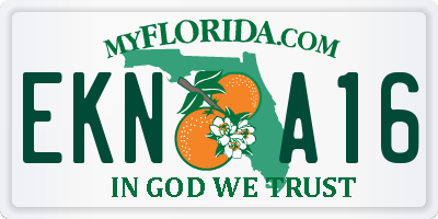 FL license plate EKNA16