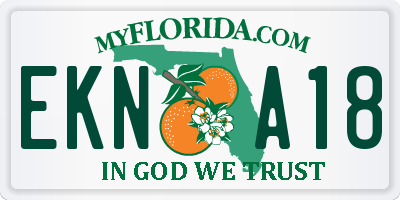 FL license plate EKNA18