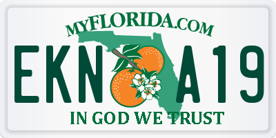 FL license plate EKNA19