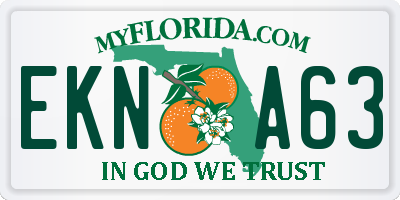 FL license plate EKNA63