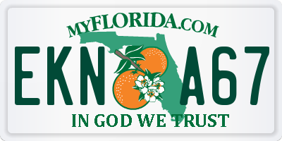 FL license plate EKNA67