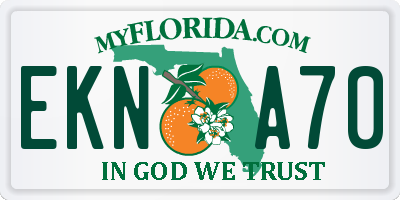 FL license plate EKNA70
