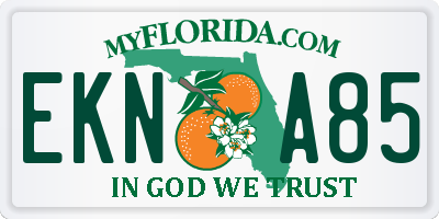 FL license plate EKNA85
