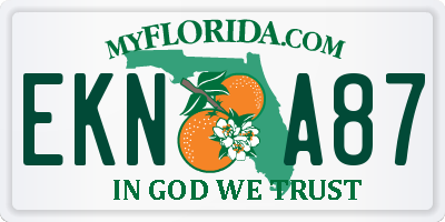 FL license plate EKNA87